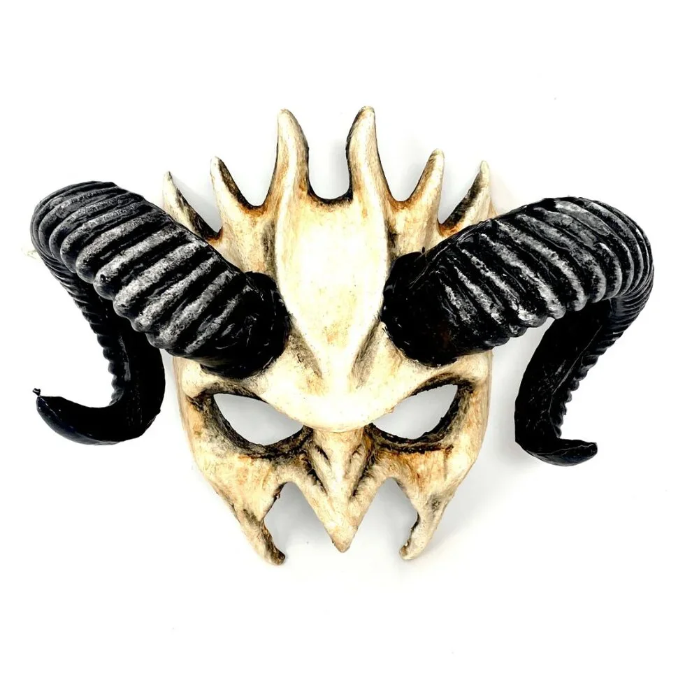 Krampus Ram Goat Demon with Horns Devil Halloween Masquerade Masks Party Mask